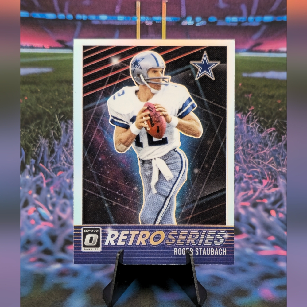 2021 Optic Roger Staubach Retro Holo Silver Prizm Card #RS-RS Cowboys